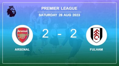 Premier League: Arsenal and Fulham draw 2-2 on Saturday