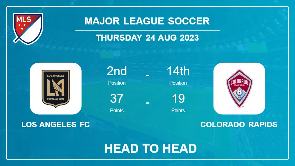 Los Angeles FC vs Colorado Rapids: Head to Head stats, Prediction, Statistics - 23-08-2023 - Major League Soccer