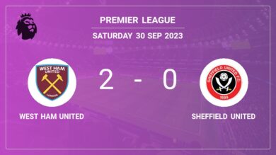 Premier League: West Ham United defeats Sheffield United 2-0 on Saturday