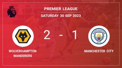 Premier League: Wolverhampton Wanderers prevails over Manchester City 2-1