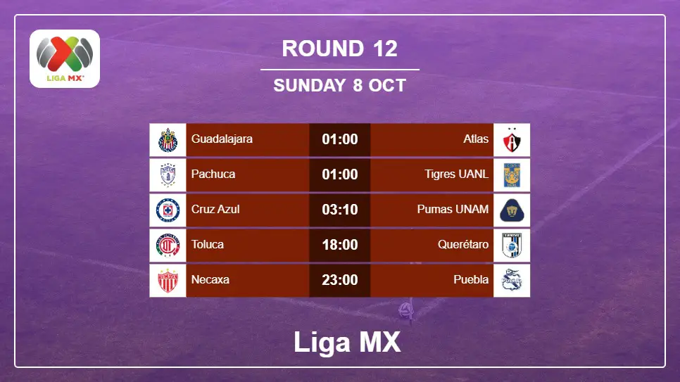 Mexico Liga MX 2023-2024 Round-12 2023-10-08 matches