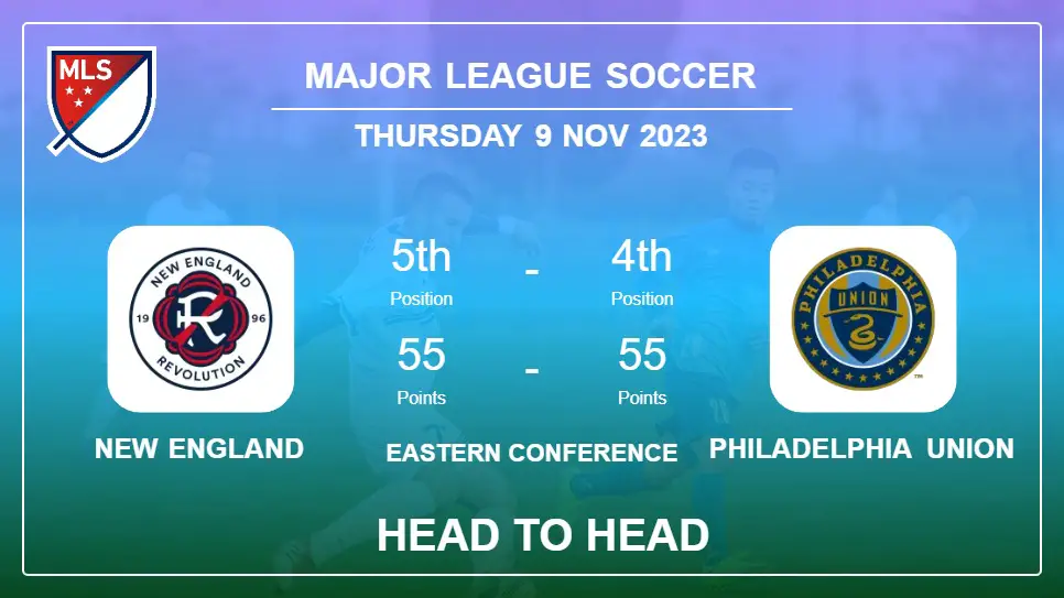 Head to Head stats New England vs Philadelphia Union: Prediction, Timeline, Prediction, Lineups - 9th Nov 2023 - Major League Soccer