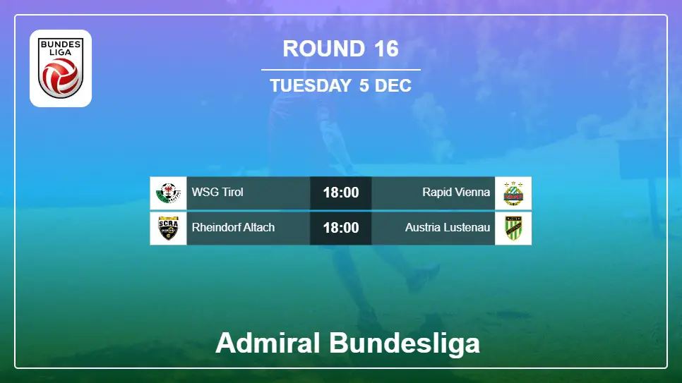 Austria Admiral Bundesliga 2023-2024 Round-16 2023-12-05 matches