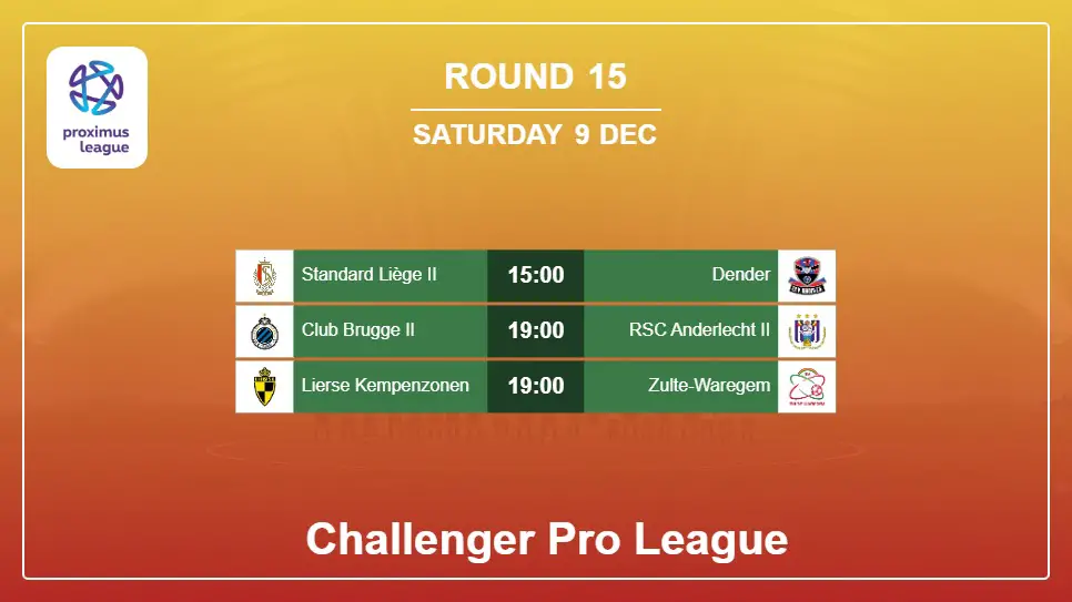 Belgium Challenger Pro League 2023-2024 Round-15 2023-12-09 matches