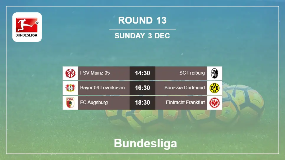 Germany Bundesliga 2023-2024 Round-13 2023-12-03 matches