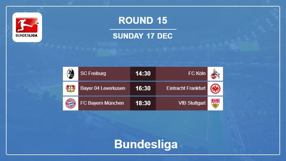 Germany Bundesliga 2023-2024 Round-15 2023-12-17 matches
