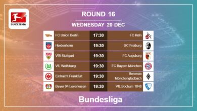 Round 16: Bundesliga H2H, Predictions 20th December