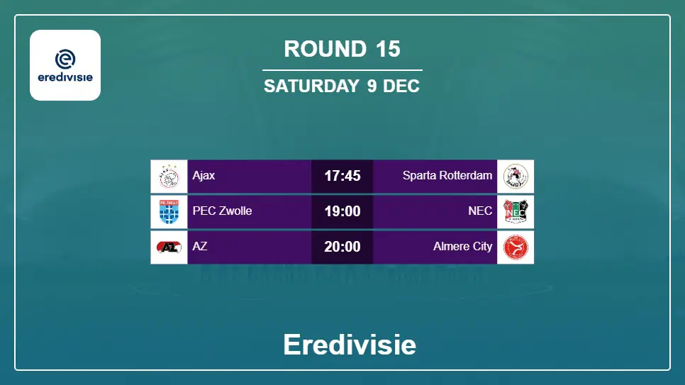 Netherlands Eredivisie 2023-2024 Round-15 2023-12-09 matches