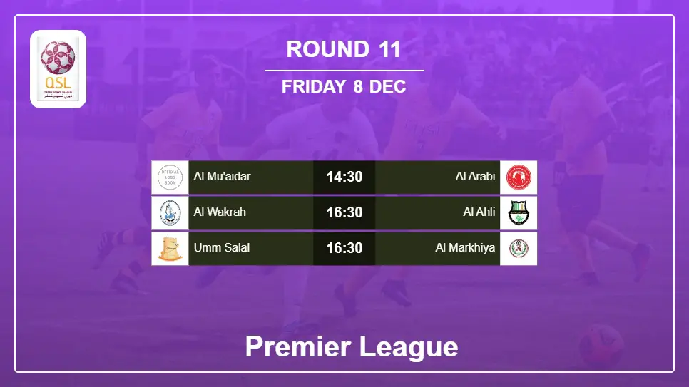 Qatar Premier League 2023-2024 Round-11 2023-12-08 matches