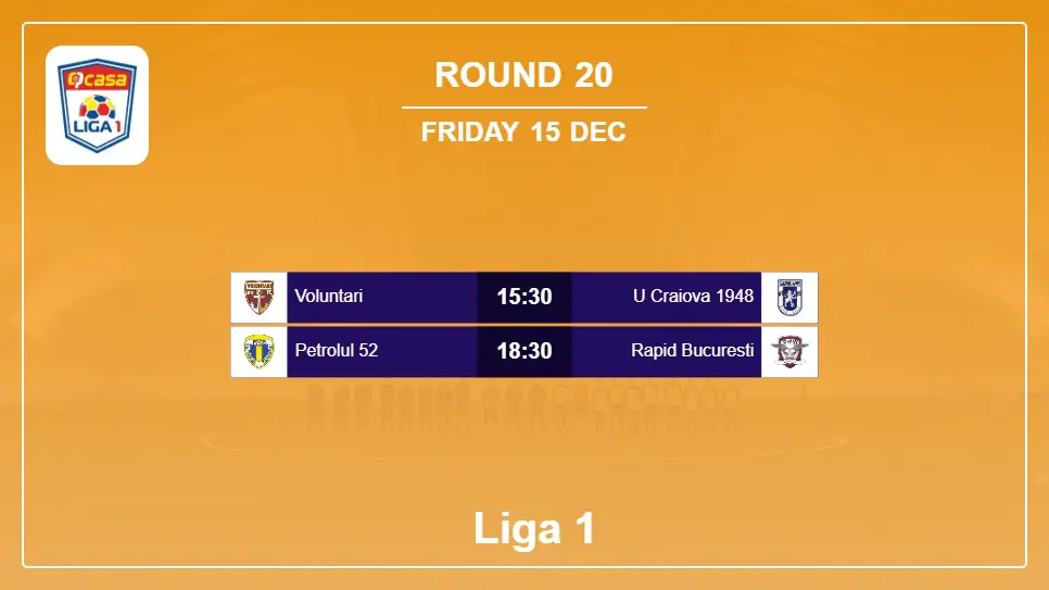 Romania Liga 1 2023-2024 Round-20 2023-12-15 matches