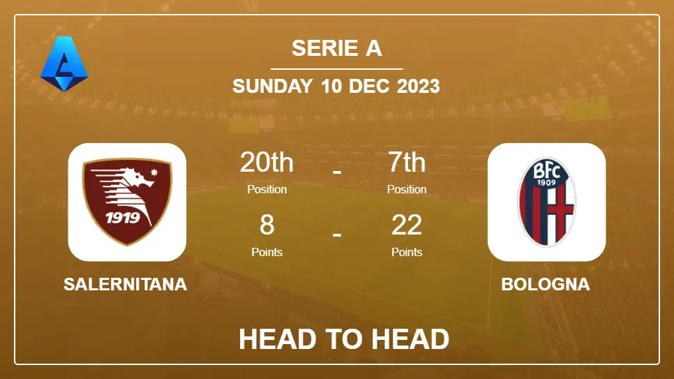 Salernitana vs Bologna Prediction: Head to Head stats, Timeline, Lineups - 10th Dec 2023 - Serie A