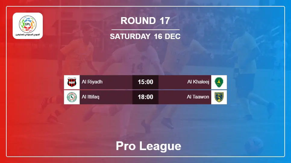 Saudi Arabia Pro League 2023-2024 Round-17 2023-12-16 matches