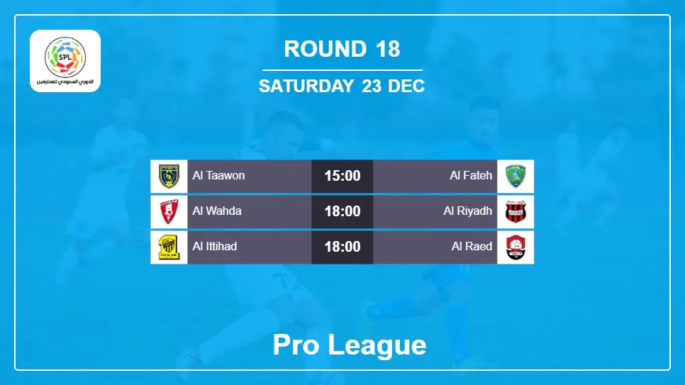 Saudi Arabia Pro League 2023-2024 Round-18 2023-12-23 matches