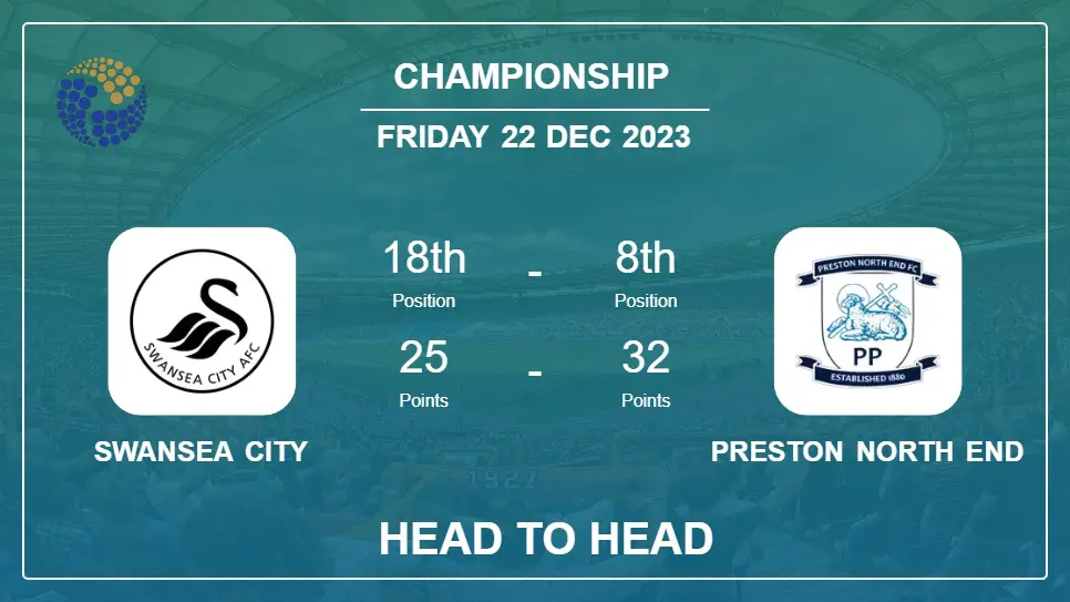 Head to Head Swansea City vs Preston North End Prediction | Timeline, Lineups, Odds - 22nd Dec 2023 - Championship