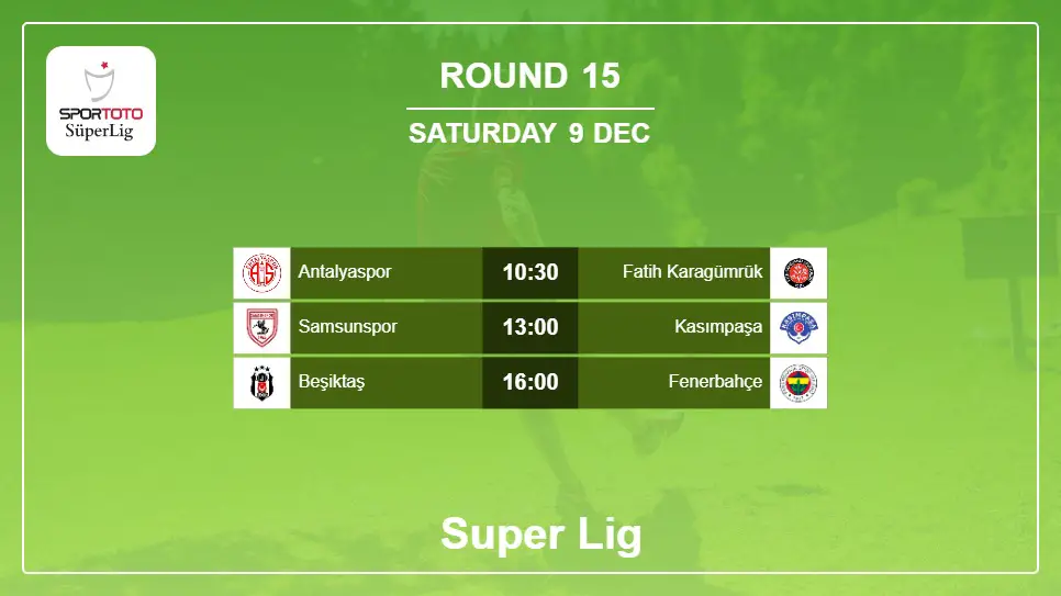 Turkey Super Lig 2023-2024 Round-15 2023-12-09 matches