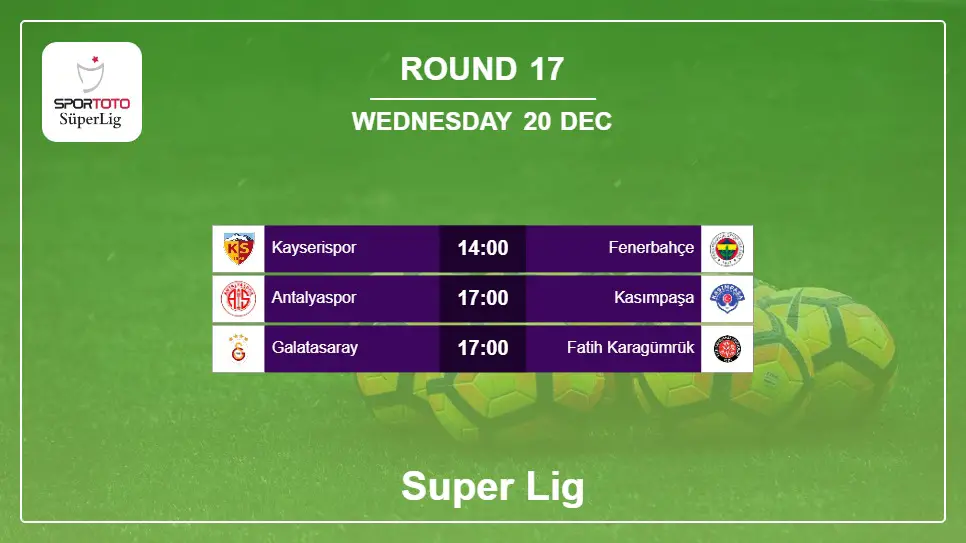 Turkey Super Lig 2023-2024 Round-17 2023-12-20 matches