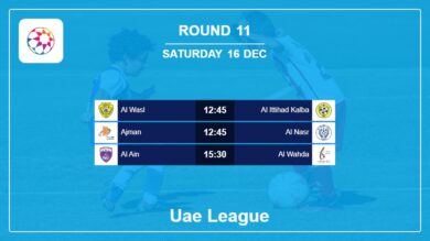 Round 11: Uae League H2H, Predictions 16th December