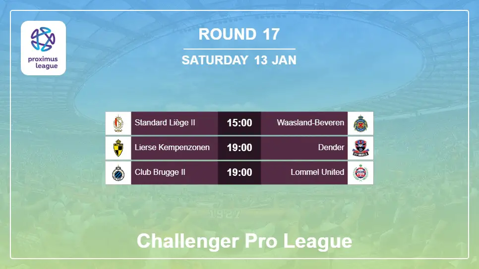 Belgium Challenger Pro League 2023-2024 Round-17 2024-01-13 matches