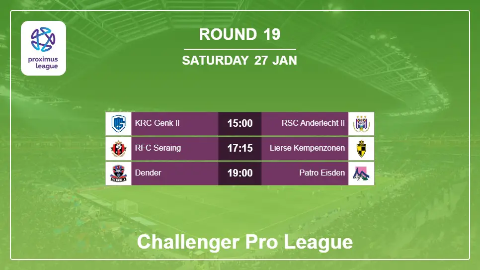 Belgium Challenger Pro League 2023-2024 Round-19 2024-01-27 matches