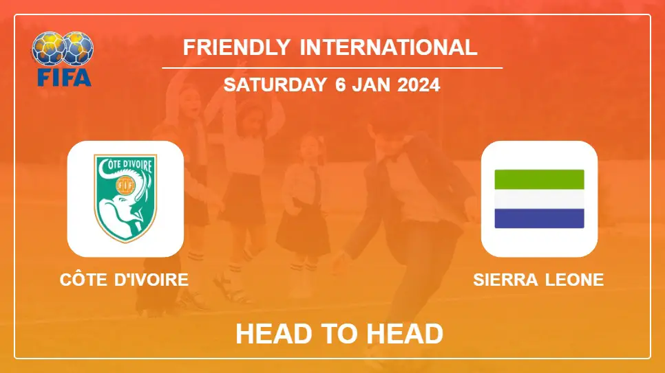 Head to Head stats Côte d'Ivoire vs Sierra Leone: Prediction, Timeline, Prediction, Lineups - 6th Jan 2024 - Friendly International
