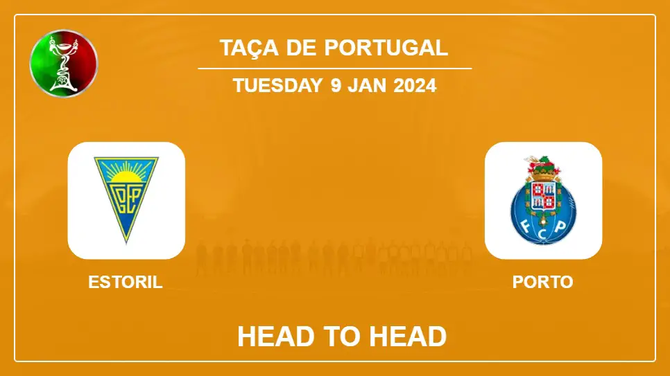 Head to Head stats Estoril vs Porto: Prediction, Timeline, Prediction, Lineups - 9th Jan 2024 - Taça De Portugal
