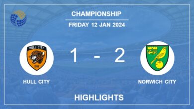 Championship: Norwich City snatches a 2-1 win against Hull City 2-1. Highlights