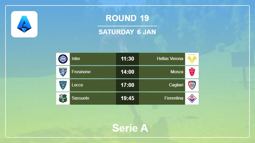 Italy Serie A 2023-2024 Round-19 2024-01-06 matches