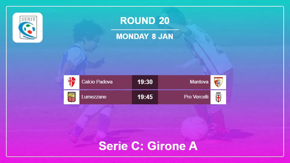 Round 20: Serie C: Girone A H2H, Predictions 8th January