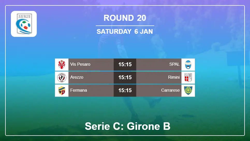 Italy Serie C: Girone B 2023-2024 Round-20 2024-01-06 matches