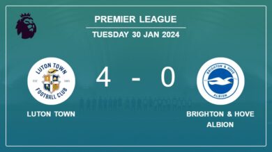 Premier League: Luton Town demolishes Brighton & Hove Albion 4-0 playing a great match