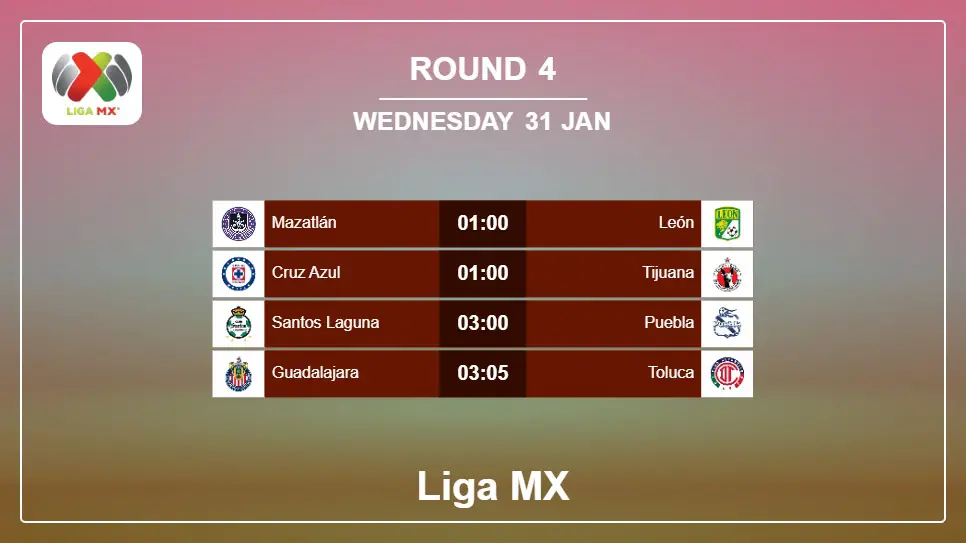 Mexico Liga MX 2023-2024 Round-4 2024-01-31 matches
