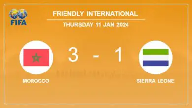 Friendly International: Morocco prevails over Sierra Leone 3-1
