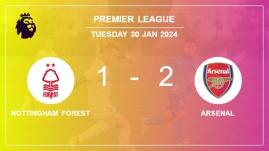 Premier League: Arsenal steals a 2-1 win against Nottingham Forest 2-1