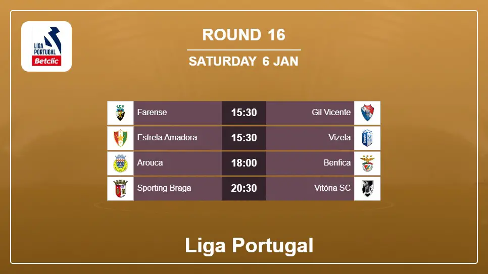 Portugal Liga Portugal 2023-2024 Round-16 2024-01-06 matches