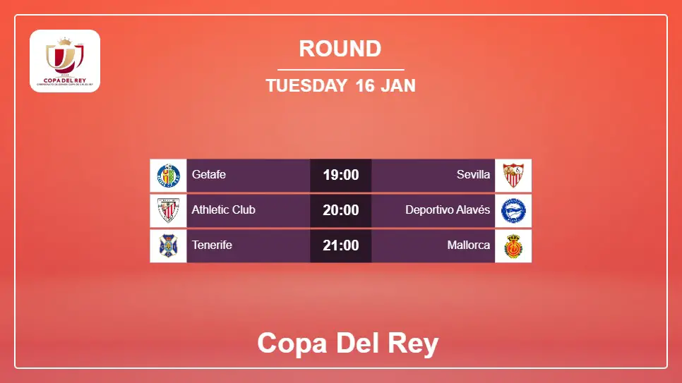 Spain Copa Del Rey 2023-2024 Round- 2024-01-16 matches