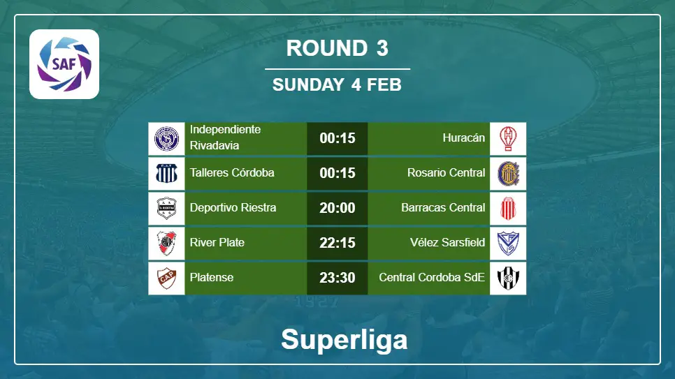 Argentina Superliga 2024 Round-3 2024-02-04 matches