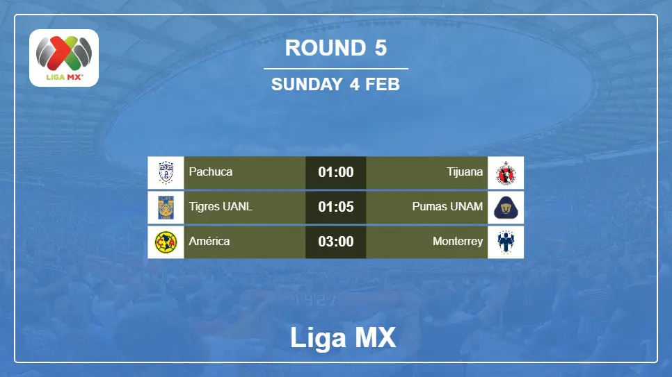 Mexico Liga MX 2023-2024 Round-5 2024-02-04 matches